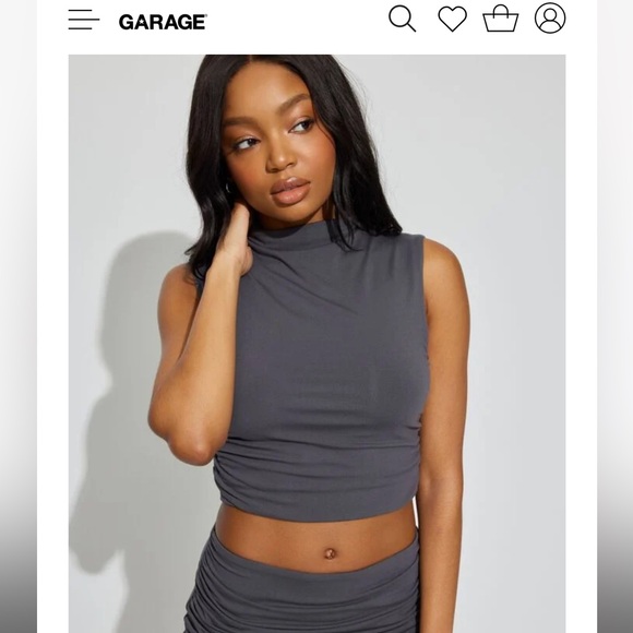 Garage Ruched Build up Neck Top - Picture 2 of 5